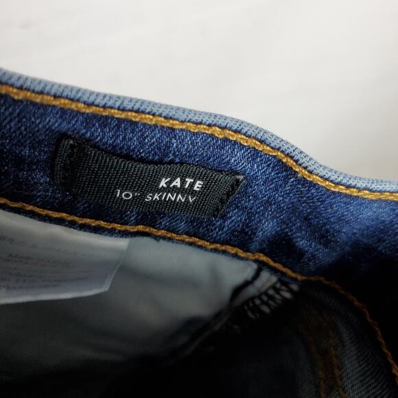 Veronica Beard Jeans Kate 10" Skinny Ankle Frayed Raw Hem Size 27 Blue Stretch - Picture 10 of 14